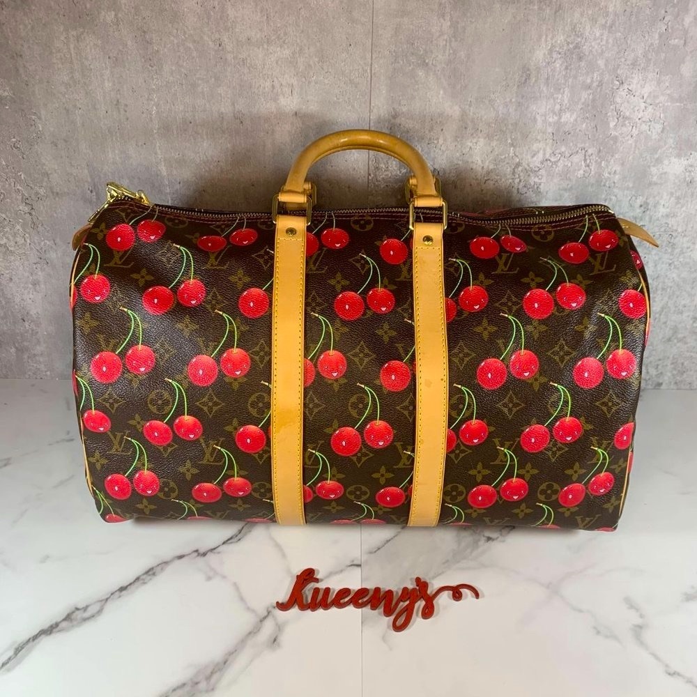 βSOLDβ π Louis Vuitton Cherry Keepall 45 Cerises Weekend Monogram bag Murakami - Picture 1 of 16